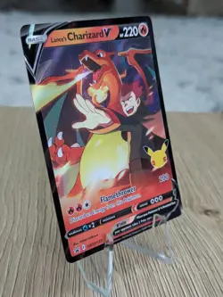 Pokemon TCG Card Lance’s Charizard V SWSH133 Celebrations Black Star Promo NM - Image 2