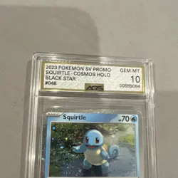 Pokemon Squirtle 2023 Scarlet & Violet Promo Cosmos Holo Black Star 048 AGS 10 - Image 3