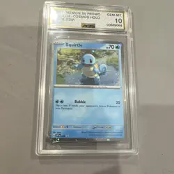 Pokemon Squirtle 2023 Scarlet & Violet Promo Cosmos Holo Black Star 048 AGS 10 - Image 4