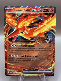 Pokemon TCG: Team Rocket’s Moltres ex 031/182 DRI Double Rare - Stamped - NM - Image 1