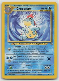 Croconaw 31/111 Uncommon Neo Genesis Pokemon Unlimited Lightly Played - Image 1