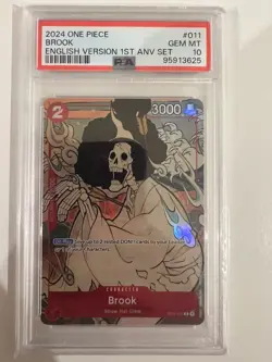 2024 ONE PIECE ENGLISH VERSION 1ST Anniversary SET #011 BROOK PSA 10 (ST01-011) - Image 1