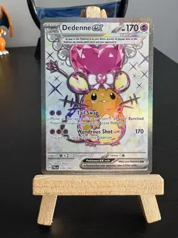 Pokemon TCG Dedenne EX Holo Full Art Ultra Rare Card Paldea Evolved 239/193 - Image 1