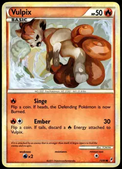 Vulpix 75/95 Common Call of Legends Pokemon LP - Image 1