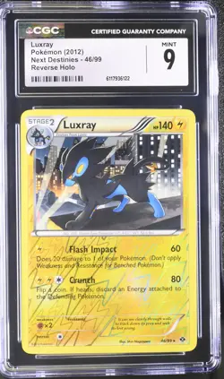 CGC 9 MINT Luxray 2012 Next Destinies 46/99 Reverse Holo Pokemon Card - Image 1