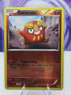 Darumaka 23/114 Black & White Reverse Holo Pokemon Card MP - Image 1