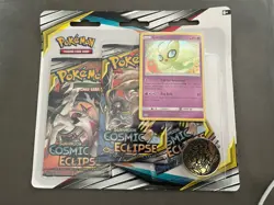 Pokemon TCG Cosmic Eclipse Triple 3 Blister Pack with Celebi Sun Moon - Image 1