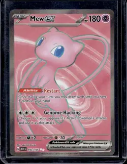 Pokemon TCG Mew ex 193/165 Scarlet & Violet 151 Full Art Holo Ultra Rare EX - Image 1