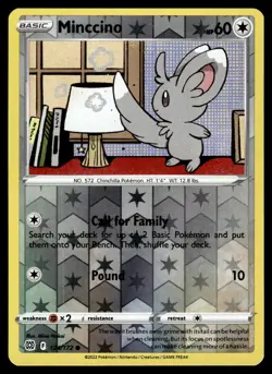 MINCCINO - 124/172 Common Brilliant Stars Pokemon Reverse Holo NM - Image 1