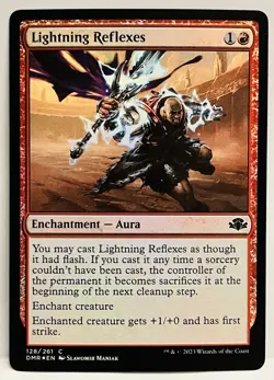 Lightning Reflexes - #128-MTG-Dominaria Remastered-FOIL-NM - Image 1