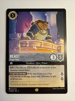 Beast Tragic Hero 173/204 Legendary 2023 Lorcana Rise Of The Floodborn Card NM - Image 1