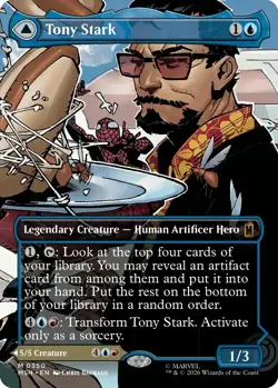 Tony Stark x1 MTG Magic the Gathering - Marvel Super Heroes (Borderless) (0350) - Image 1