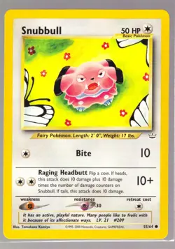 Pokemon Snubbull 55/64 Neo Revelation 2002 WOTC - Image 1