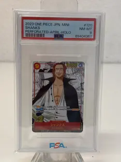 One Piece Japanese: Mini Shanks Manga Perforated -April-Holo PSA 8 2023 Onepiece - Image 1