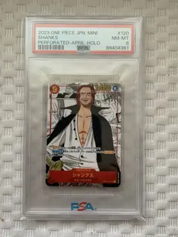 One Piece Japanese: Mini Shanks Manga Perforated -April-Holo PSA 8 2023 Onepiece - Image 3