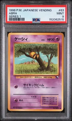 1998 ABRA #63 - Pokemon Japanese Vending Series 1 - PSA 9 MINT - Image 1