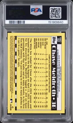 TOPPS UPDATE SILVER PACK 1990 CHROME PROMO CHASE MEIDROTH 105/299 PSA 9 AUTO 10 - Image 2