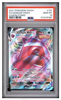 2021 Pokemon Fusion Strike Gengar VMAX 157/264 PSA 10 GEM MINT Alt Art - Image 1