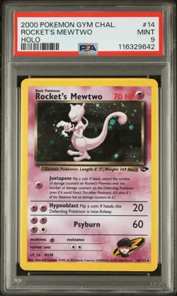 2000 POKEMON GYM CHALLENGE HOLO #14 ROCKET'S MEWTWO PSA 9 - Image 1