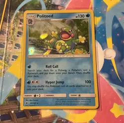 The Pokemon Company Politoed 25/145 SM Guardians Rising Holo Rare ENG HP130 - Image 1