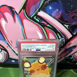 Pokemon Sun and Moon Dedenne GX 195a/214 Ultra Rare Holo Foil Full Art PSA 10 - Image 3
