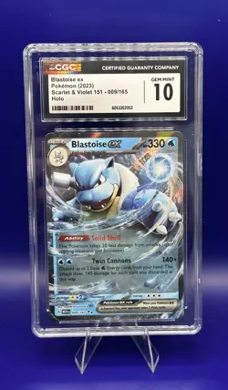 Pokemon Blastoise ex 009/165 Scarlet & Violet 151 Double Rare Holo CGC 10 - Image 1