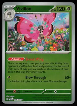 Vivillon 009/088 Uncommon Perfect Order Pokemon Reverse Holo Near Mint - Image 1