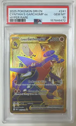 2025 Pokemon Dri En-Destined Rivals #241 Cynthia'S Garchomp Ex Hyper Rare PSA 10 - Image 1