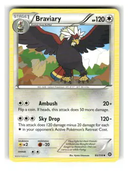Braviary 93/114 Uncommon Steam Siege Pokemon Lightly Played - Image 1