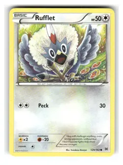 Rufflet 129/162 Common BREAKthrough Pokemon Moderately Played - Image 1