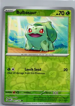 Bulbasaur 001/165 Reverse Holo SV: Scarlet & Violet 151 - Pokemon Card - NM - Image 1