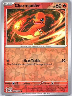 Charmander 026/197 Reverse Holo SV03: Obsidian Flames - Pokemon Card - NM - Image 1