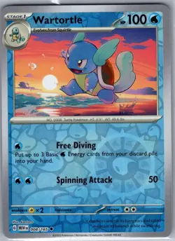 Wartortle 008/165 Reverse Holo SV: Scarlet & Violet 151 - Pokemon Card - NM - Image 1