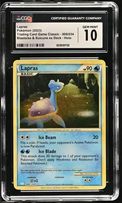 2023 Trading Card Game Classic #008/034 Lapras CGC 10 - Image 1