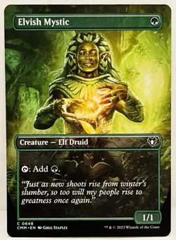 Elvish Mystic (Borderless) -#648-MTG-Commander Masters-Regular-NM - Image 1
