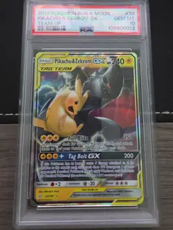 PSA 10 Pikachu & Zekrom GX 33/181 Holo Team Up 2019 Pokemon - Image 1
