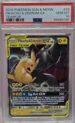 PSA 10 Pikachu & Zekrom GX 33/181 Holo Team Up 2019 Pokemon - Image 1