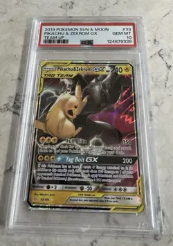 The Pokemon Company 2019 Sm-Team Up Pikachu & Zekrom GX 33/181 Holo PSA 10 EN - Image 1