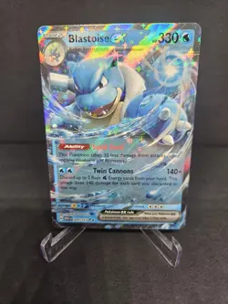 Pokemon TCG Blastoise ex Scarlet & Violet-151 009/165 Holo Double Rare - Image 1