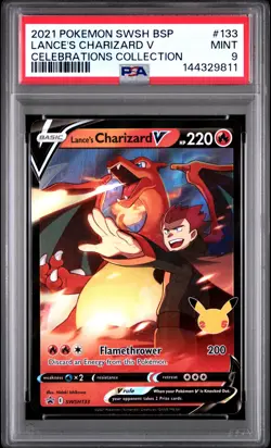 2021 Pokemon #133 Lance's Charizard V Celebrations Collection PSA 9 - Image 1