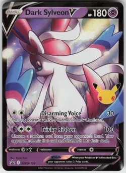 Played Holo Dark Sylveon V SWSH134 Promo Sword & Shield Promo Moderately Played - Image 1