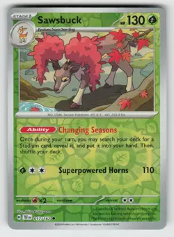 Reverse Holo Sawsbuck 017/162 Uncommon Temporal Forces Near Mint - Image 1