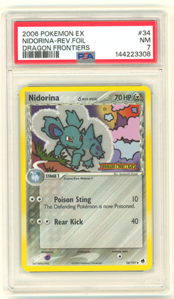 2006 POKEMON EX DRAGON FRONTIERS #34 NIDORINA-REV.FOIL PSA 7 FRESHLY GRADED - Image 1