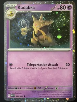 Pokemon TCG Kadabra 064/165 Cosmos Holo 🌀SWIRL🌀 MEW 2023 NM - Image 1