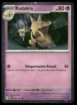 Pokemon TCG Kadabra 064/165 Cosmos Holo 🌀SWIRL🌀 MEW 2023 NM - Image 2