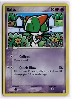 Ralts 81/113 Common Delta Species Pokemon Reverse Holo Lightly Played - Image 1