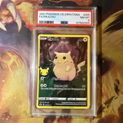 2021 POKEMON CELEBRATIONS #005 FULL ART/PIKACHU PSA 8 - Image 1