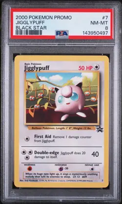 PSA NEAR MINT-MINT 8 2000 POKEMON PROMO BLACK STAR 7 JIGGLYPUFF - Image 1