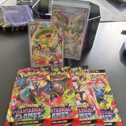 Pokemon TCG Phantasmal Flames Booster Pack Lot 4 incl 2 illustration Rares. - Image 1