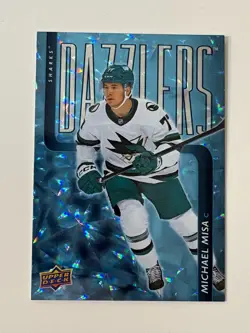 2025-26 Upper Deck Michael Misa San Jose Sharks Dazzlers Blue (#DZ-140) - Image 1